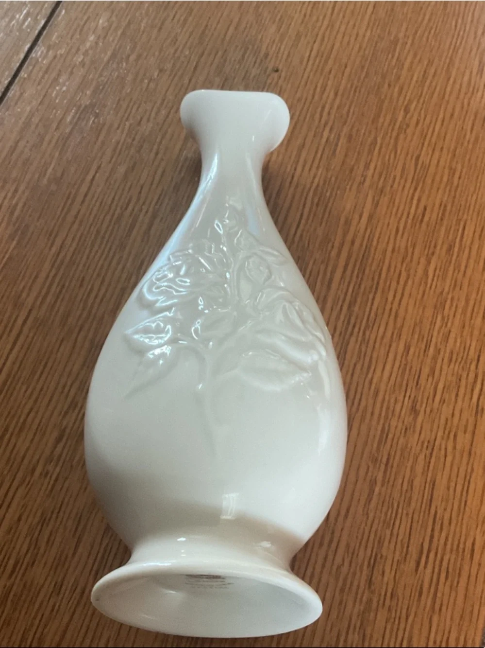 Lenox Cream Floral Embossed Ceramic Vase